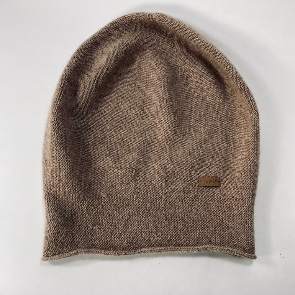 Furtalk Tan Knit Wool Cashmere Blend Slouchy Beanie - Picture 8 of 12
